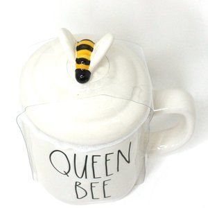 Rae Dunn White Mug Queen Bee LL Magenta 2021 Sprin